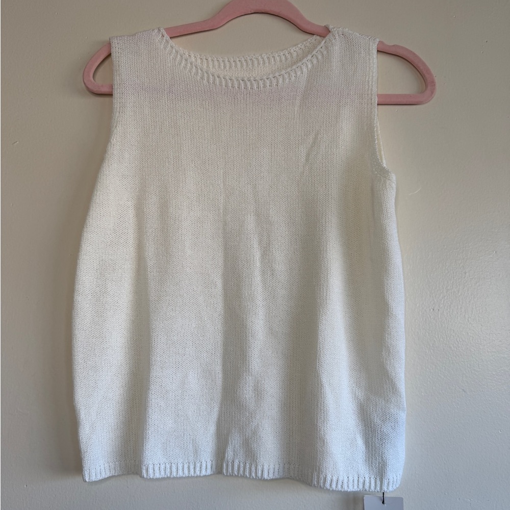 Classic Women's White Knit Tank Top